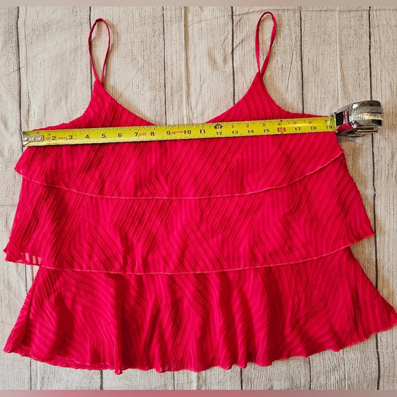 Amadi Anthropologie Women's Size Small Dark Pink Textured Layered Tank New w Tag - Picture 10 of 10